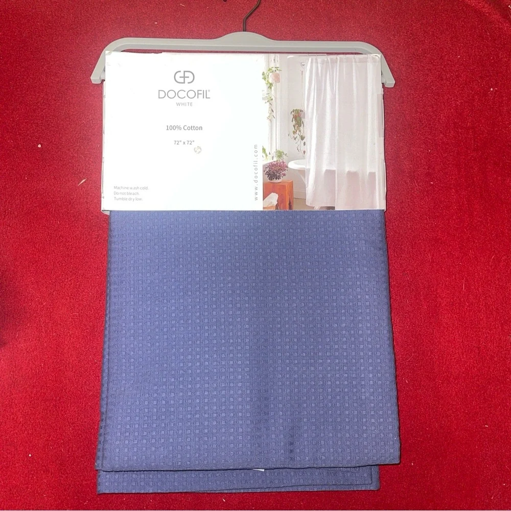 Docofil White Matelasse Fabric Cotton Shower Curtain 72x72” Made In Portugal NWT